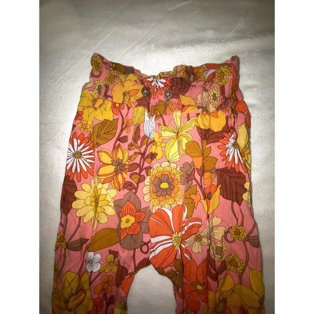 next Girls Wide Leg Jogger Bamboo Floral Pants Size 5-6 Years - Picture 3 of 4